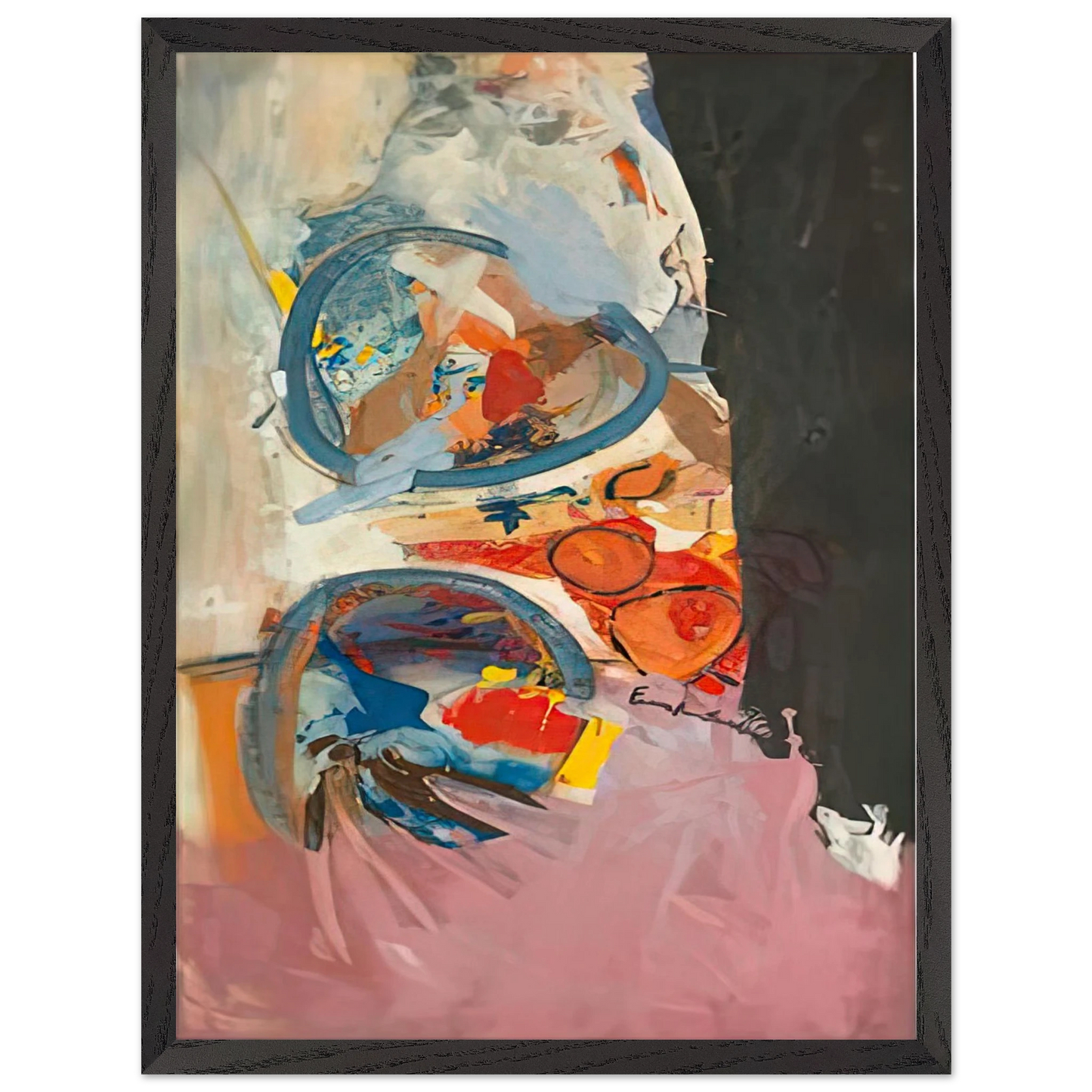 Helen Frankenthaler - Take Off, 1956- Wall Art - 21x29.7 cm / 8x12" - Premium Wooden Framed Poster With Fine Art Paper-canvas - White frame