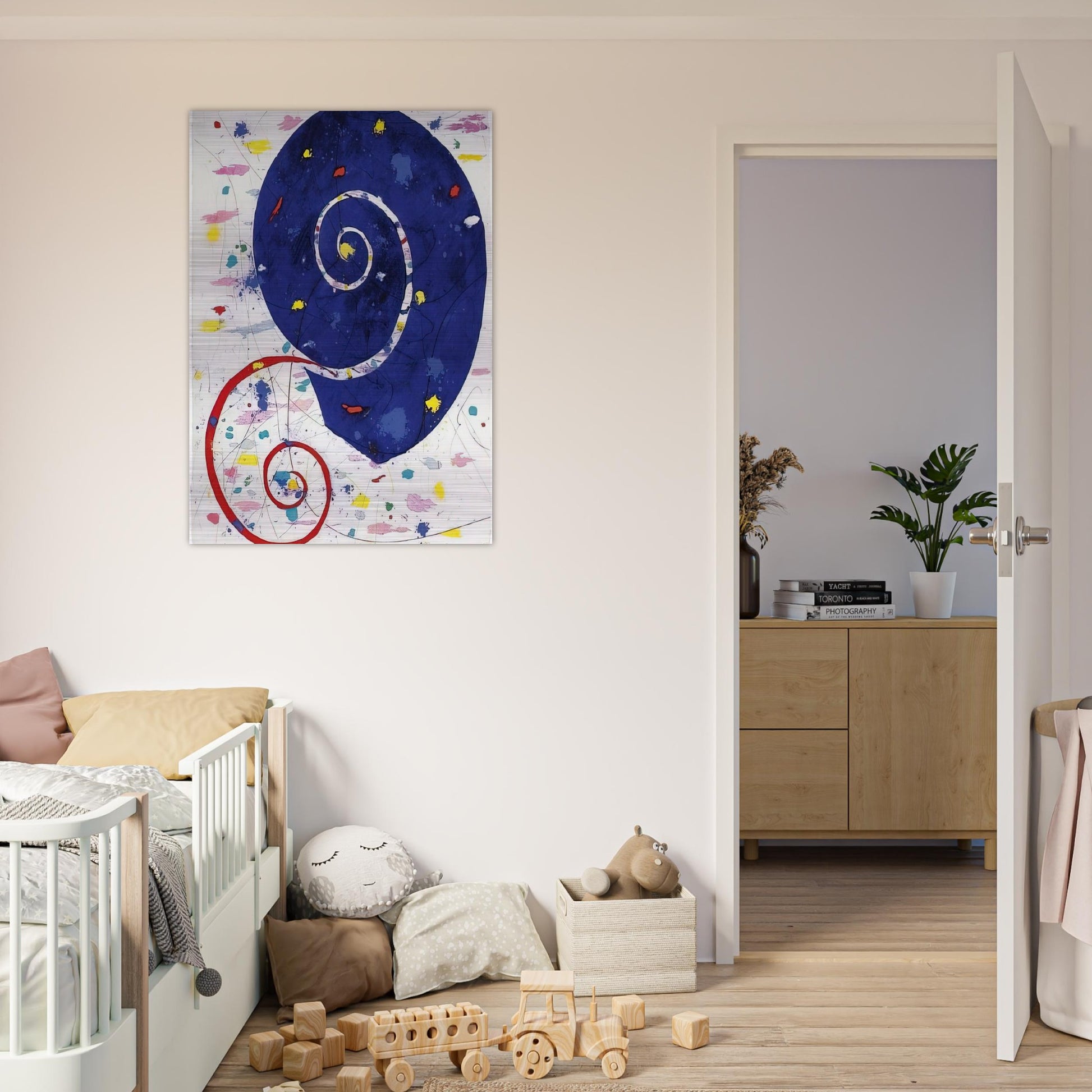 Ammonite  SFM 82-063  - Sam Francis Brushed Aluminum Print - 70x100 cm / 28x40 inches | Sam Francis Aluminum Print | Sam Francis Prints