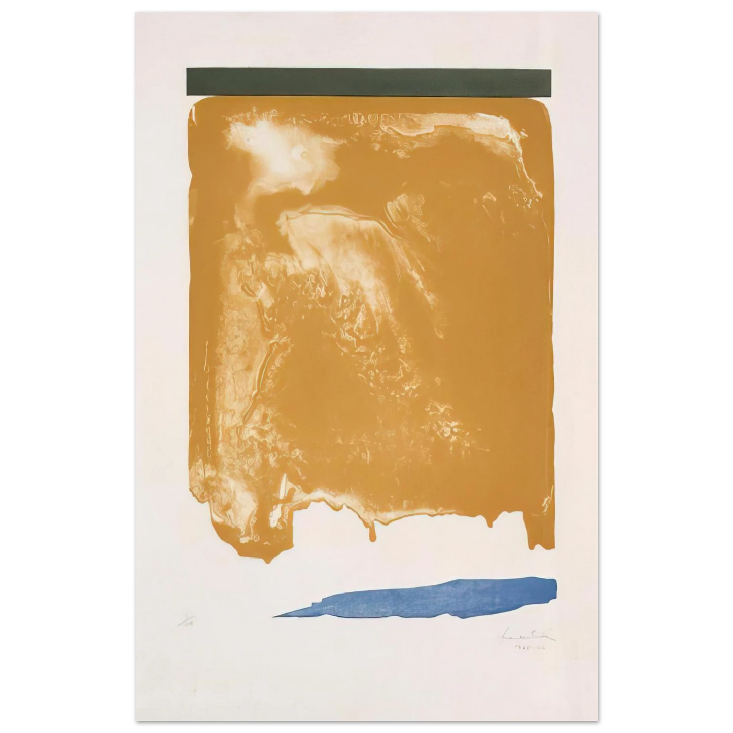 Helen Frankenthaler - Persian Garden - 1966 Wall art - 21x29.7 cm / 8x12" - Premium Wooden Framed Poster With Fine Art Paper-canvas - Black frame