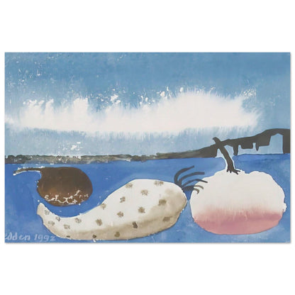 Fruit by the shore - 1992 - Mary Fedden Art Prints - 100x150 cm / 40x60″ inches | Mary Fedden Poster | Mary Fedden Prints