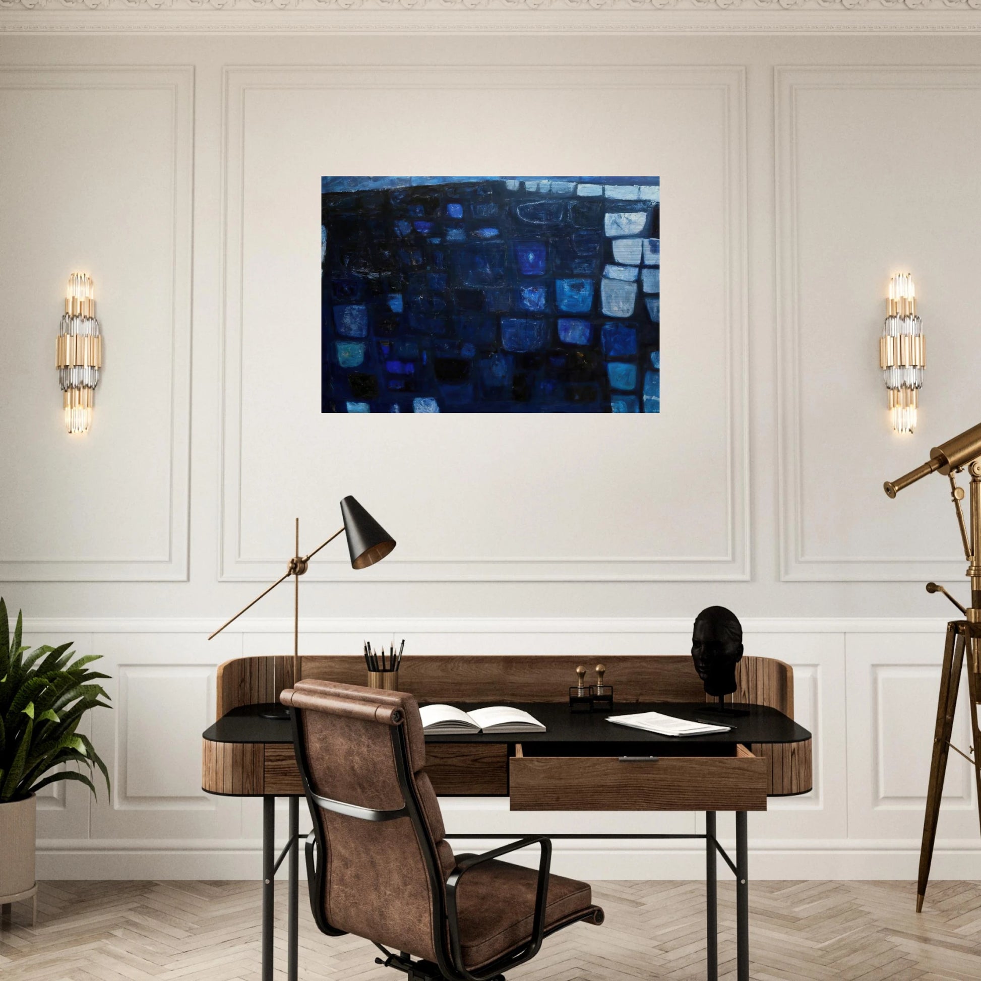 Blue Abstract - 1959 - William Scott Brushed Aluminum Print - 70x100 cm / 28x40 inches | William Scott Aluminum Print | William Scott Prints