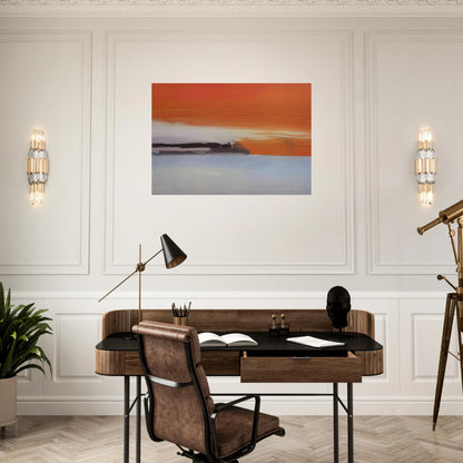 Chemin de fer au bord de la mer, soleil couchant - 1955 - Nicolas de Stael Brushed Aluminum Print - 70x100 cm / 28x40 inches | Nicolas de Stael Aluminum Print | Nicolas de Stael Prints