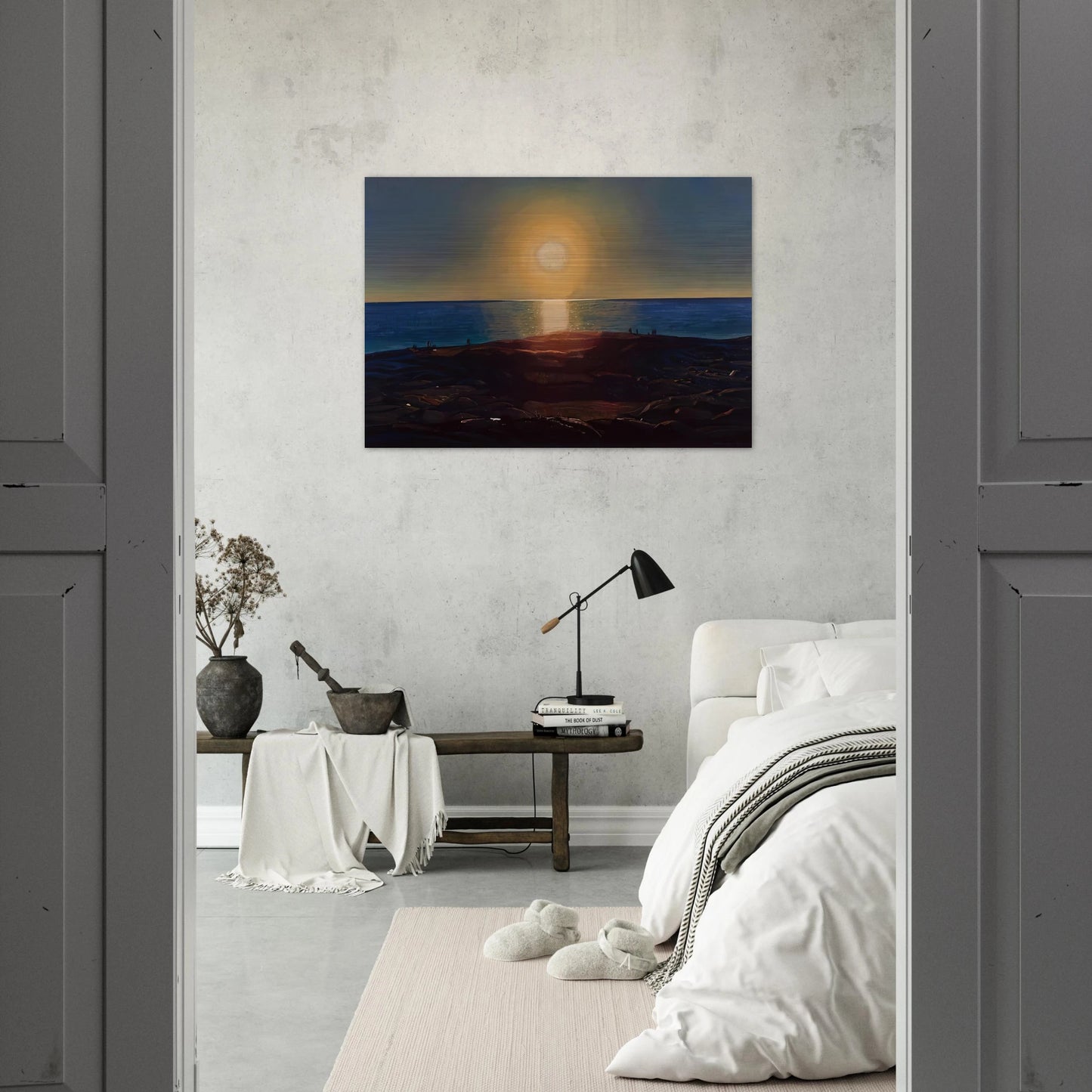 Calm and Free Maine Coast - Rockwell Kent Brushed Aluminum Print - 70x100 cm / 28x40 inches | Rockwell Kent Aluminum Print | Rockwell Kent Prints
