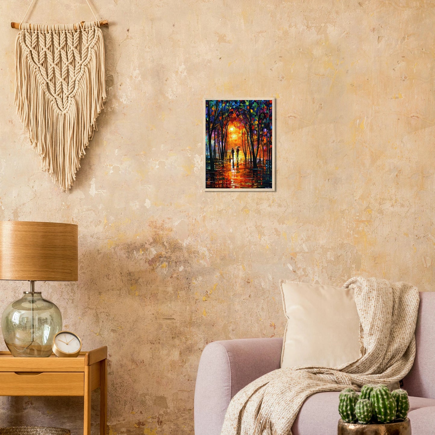 Leonid Afremov Wooden Framed Print - 28x40 inches / 70x100 cm - Black frame-canvas