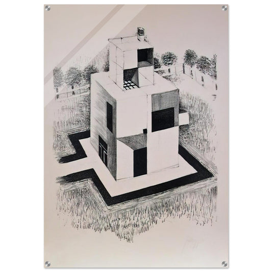 Haus Des Weissen Mannes - 1924 - Johannes Itten Acrylic Print - 70x100 cm / 28x40″ inches | Johannes Itten Wall Art | Johannes Itten Prints