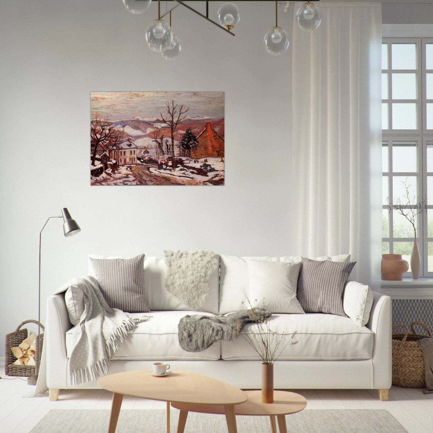 Winter in Saint-Sauves-d'Auvergne - 1900 France - Armand Guillaumin Brushed Aluminum Print - 70x100 cm / 28x40 inches | Armand Guillaumin Aluminum Print | Armand Guillaumin Prints