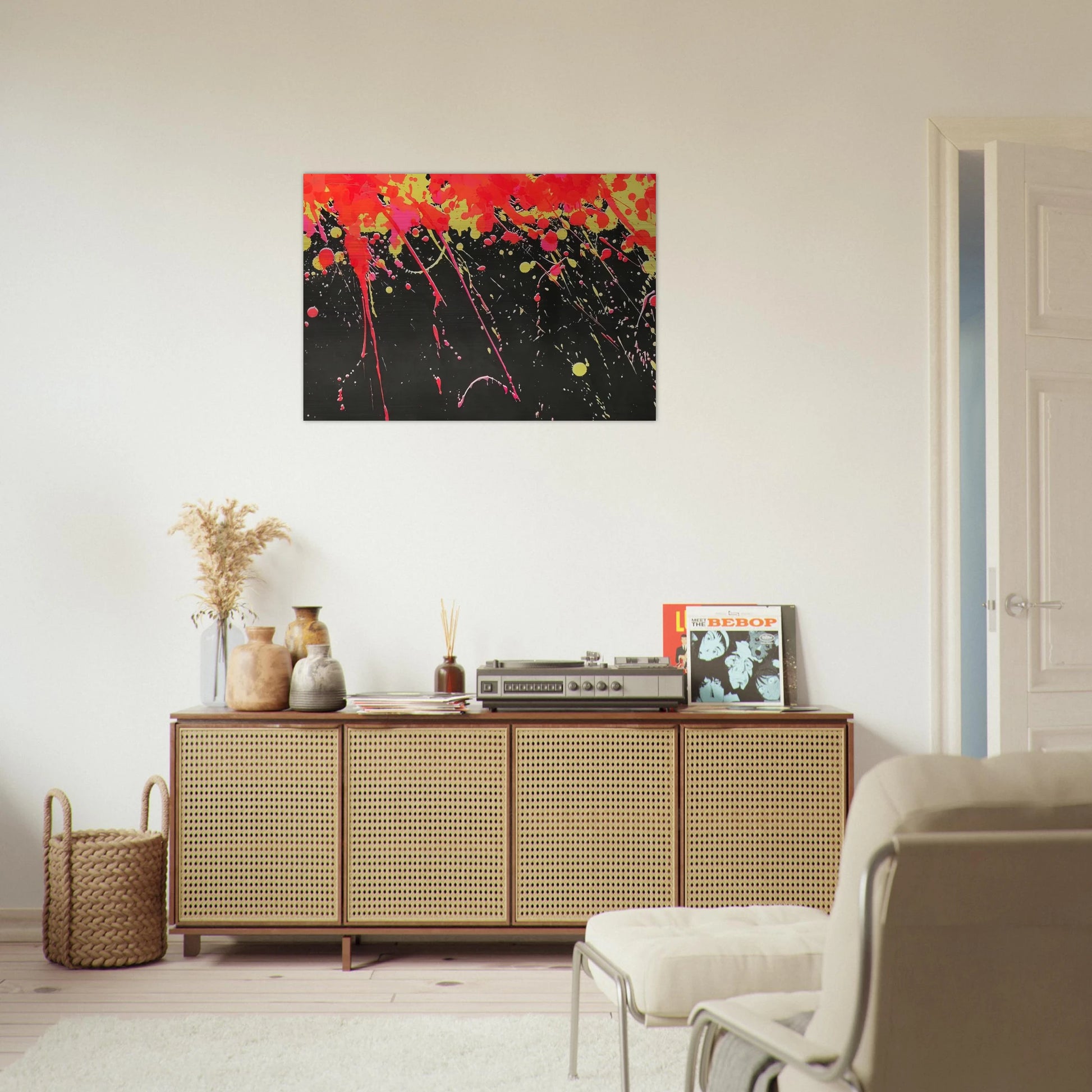Fireworks - 1973 - Walasse Ting Brushed Aluminum Print - 70x100 cm / 28x40 inches | Walasse Ting Aluminum Print | Walasse Ting Prints
