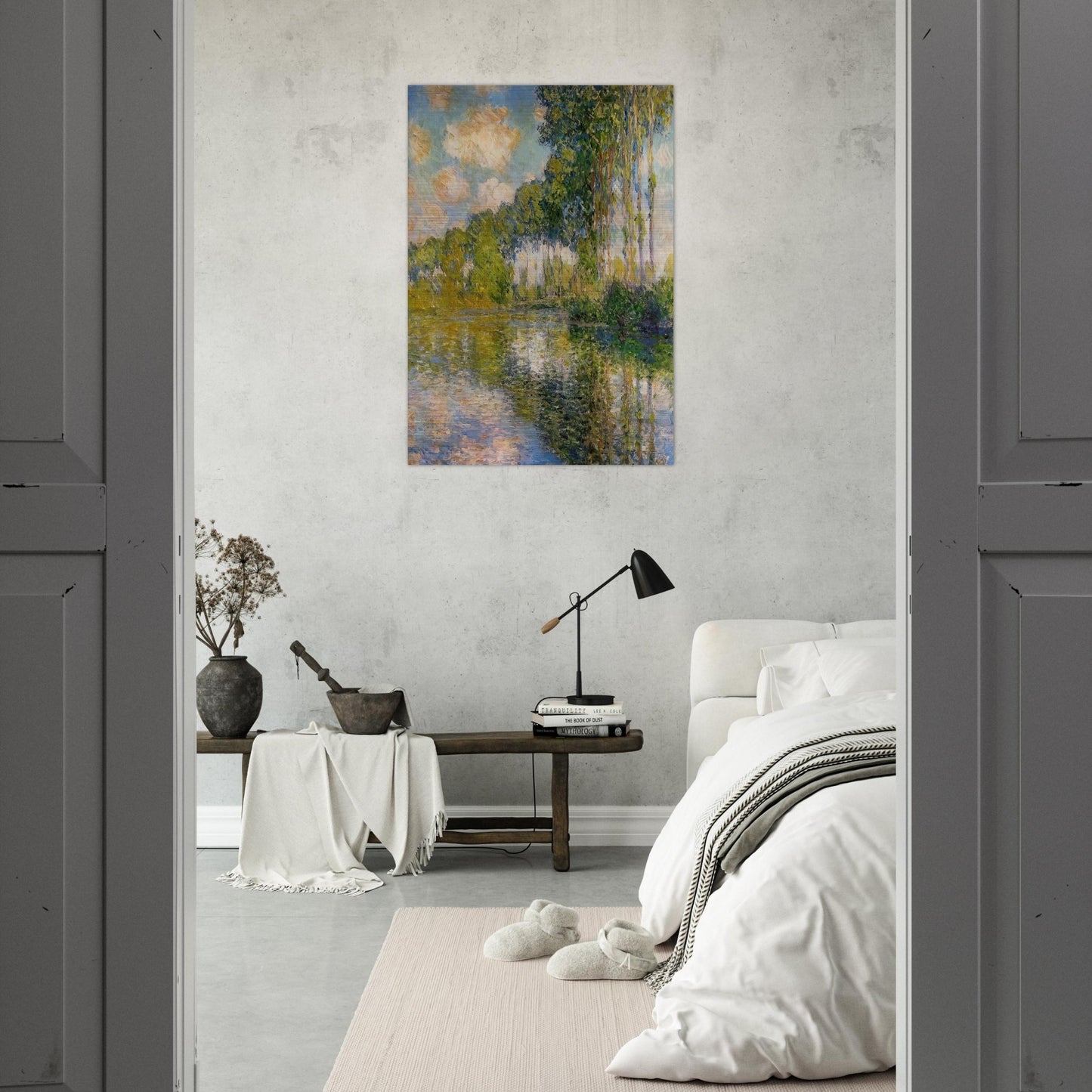 Poplars On The Banks Of The River Epte - claude monet Brushed Aluminum Print - 70x100 cm / 28x40 inches | claude monet Aluminum Print | claude monet Prints