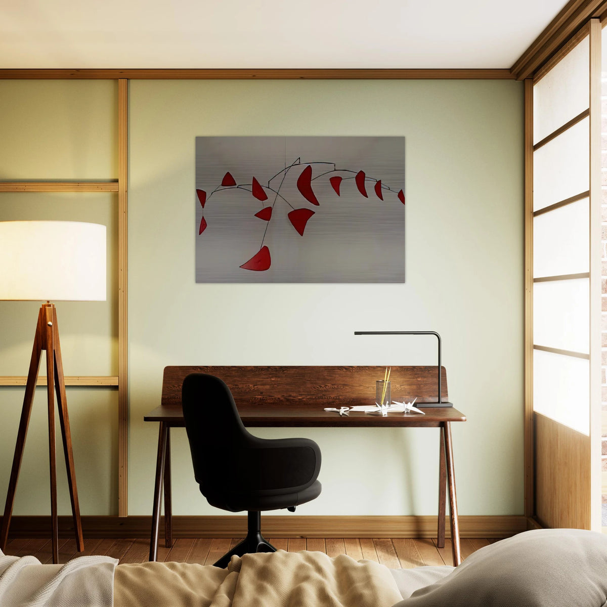 RED MOBILE 1956 - Alexander Calder Brushed Aluminum Print - 70x100 cm / 28x40 inches | Alexander Calder Aluminum Print | Alexander Calder Prints