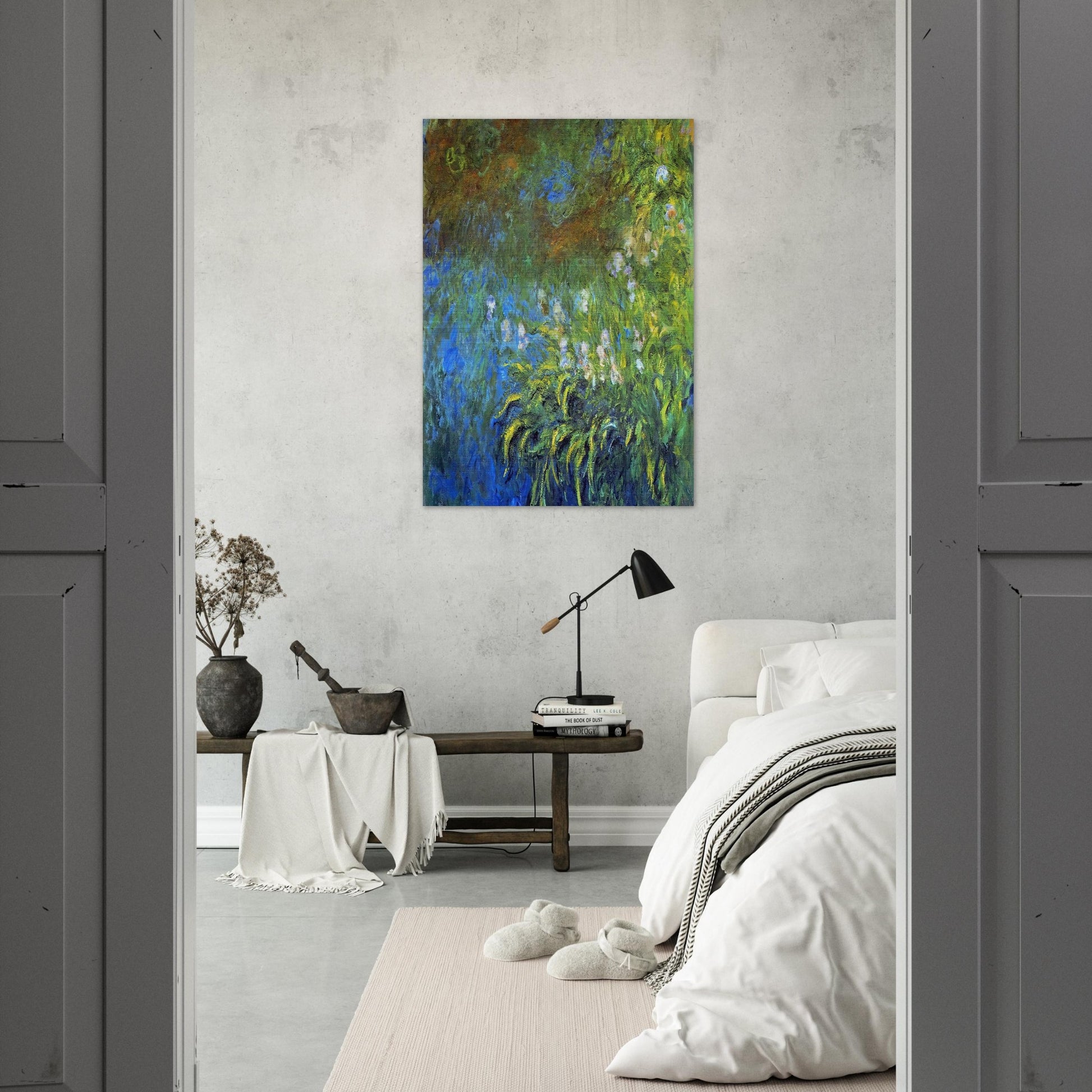 Iris at the Sea-Rose Pond - claude monet Brushed Aluminum Print - 70x100 cm / 28x40 inches | claude monet Aluminum Print | claude monet Prints