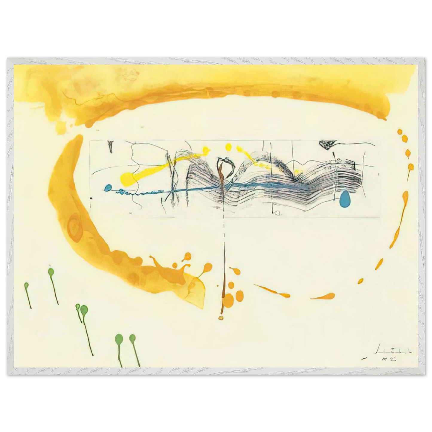 Helen Frankenthaler - Making Music - 2000 Wall art - 70x100 cm / 28x40 inches - Premium Wooden Framed Poster With Fine Art Paper-canvas - White frame