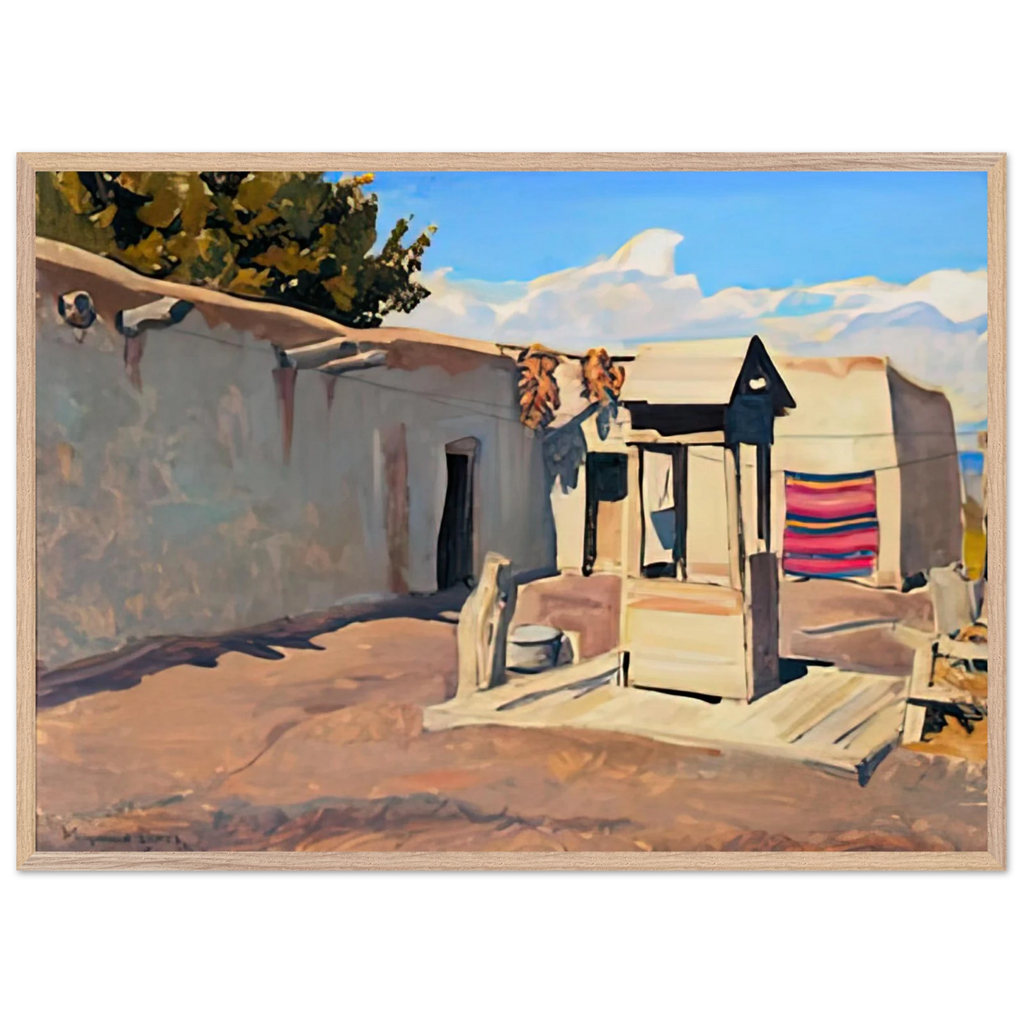 Maynard Dixon - OLD PATIO 1931 Wall art - 30x40 cm / 12x16 inches - Premium Wooden Framed Poster With Fine Art Paper-canvas - White frame