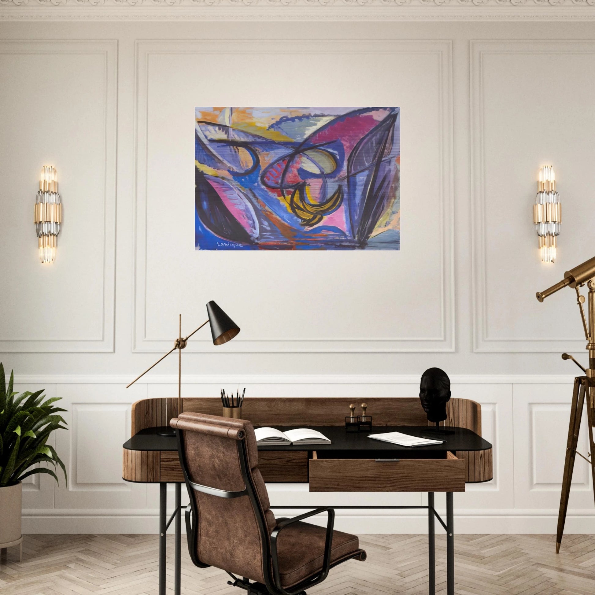 Rencontre dans la campagne - 1944 - Charles Lapicque Brushed Aluminum Print - 70x100 cm / 28x40 inches | Charles Lapicque Aluminum Print | Charles Lapicque Prints