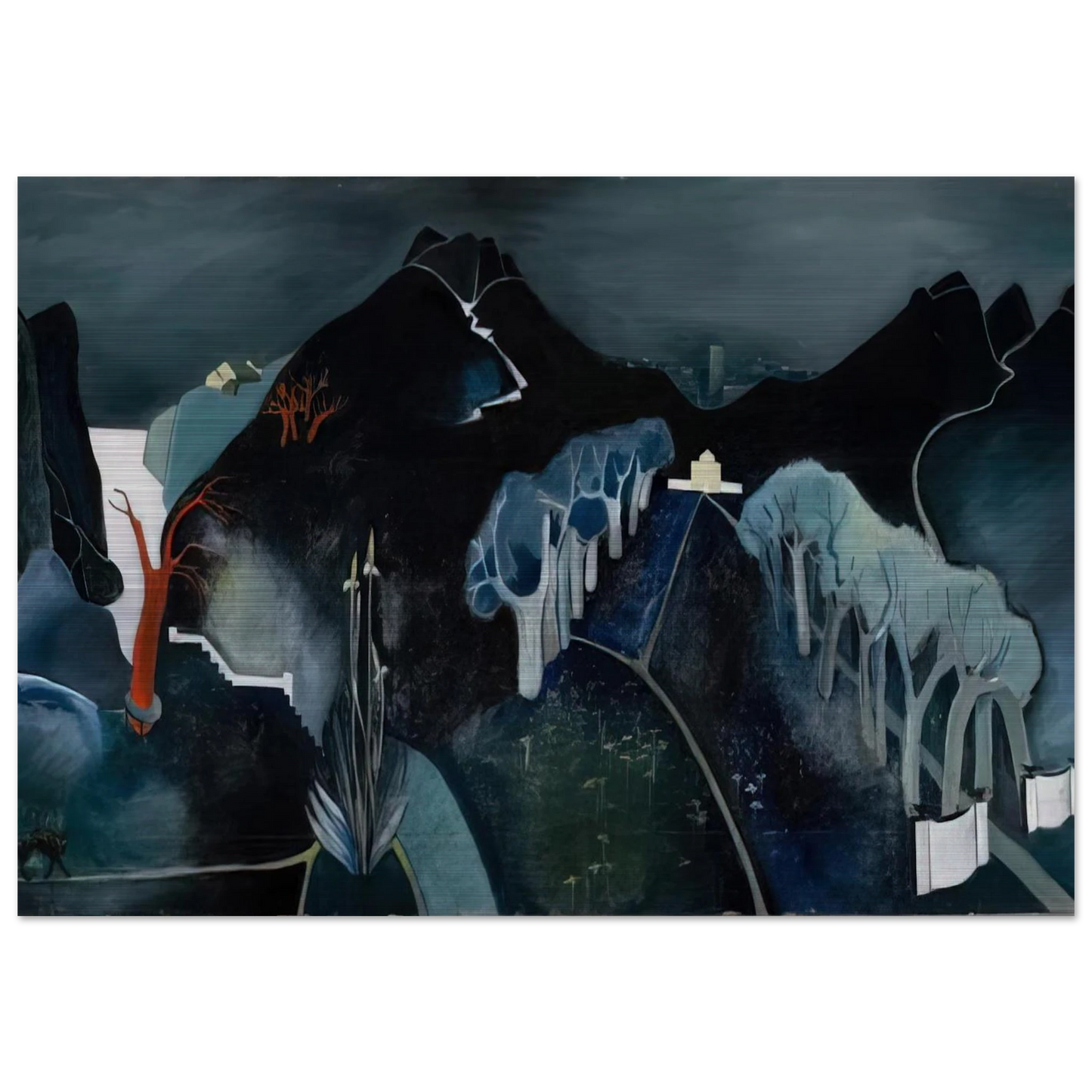 Mysterious Landscape - 1930 - Tove Jansson Brushed Aluminum Print - 70x100 cm / 28x40 inches | Tove Jansson Aluminum Print | Tove Jansson Prints