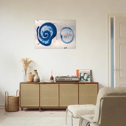 Composition  Blue Balls  - Sam Francis Brushed Aluminum Print - 70x100 cm / 28x40 inches | Sam Francis Aluminum Print | Sam Francis Prints