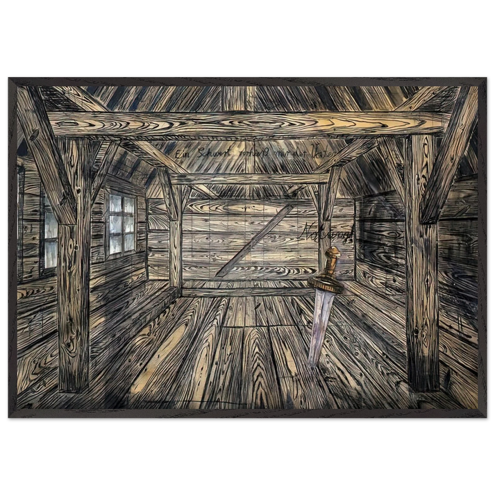 NOTHUNG 1973 - Anselm Kiefer 70x100 cm / 28x40 inches Framed Art Print – Black Wooden Frame