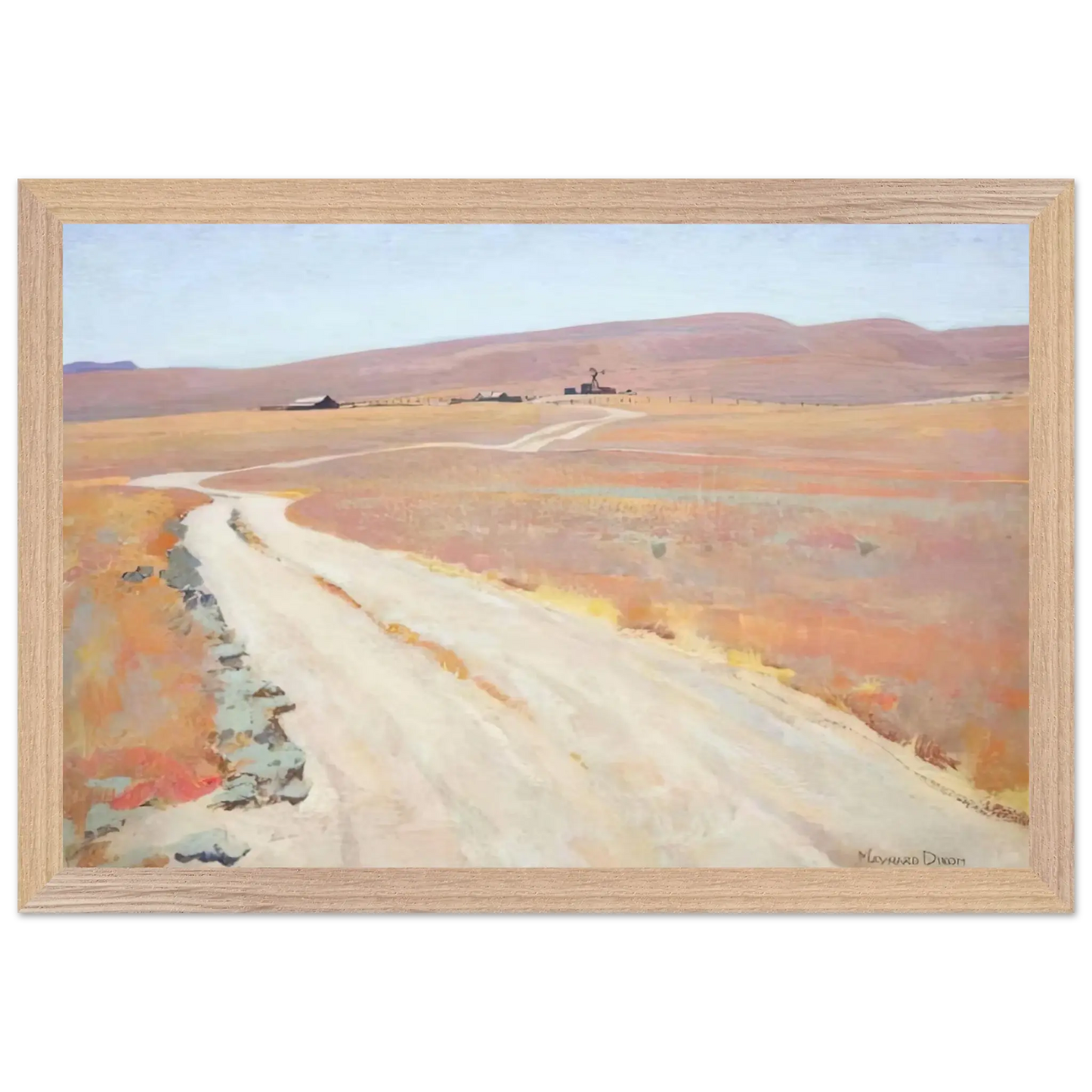 Maynard Dixon - ABANDONED RANCH 1935 Wall art - A2 (42 x 59.4  cm) - Premium Wooden Framed Poster With Fine Art Paper - Wood frame