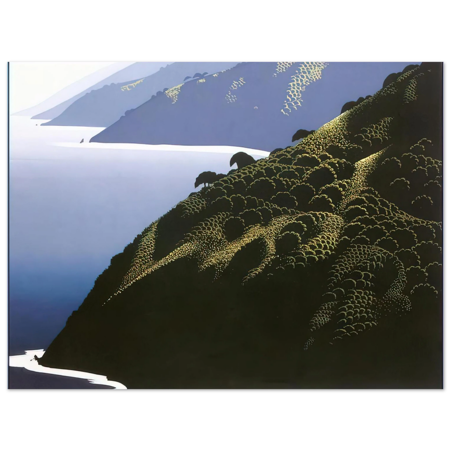 Eyvind Earle - Big Sur Calm  75x100 cm / 30x40inches Fine Art Poster