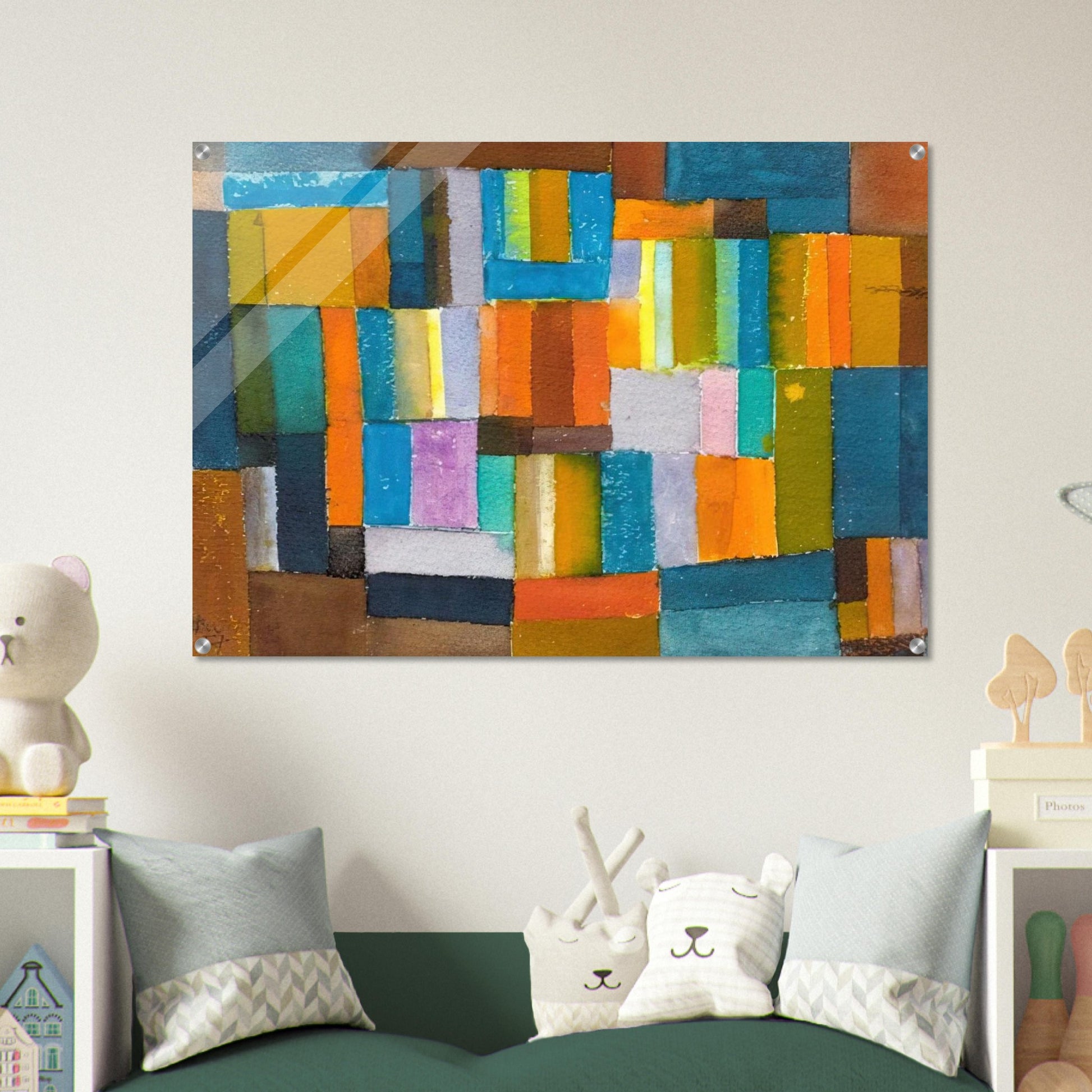 Composition in Orange and Blue-Green - 1957 - Johannes Itten Acrylic Print - 70x100 cm / 28x40″ inches