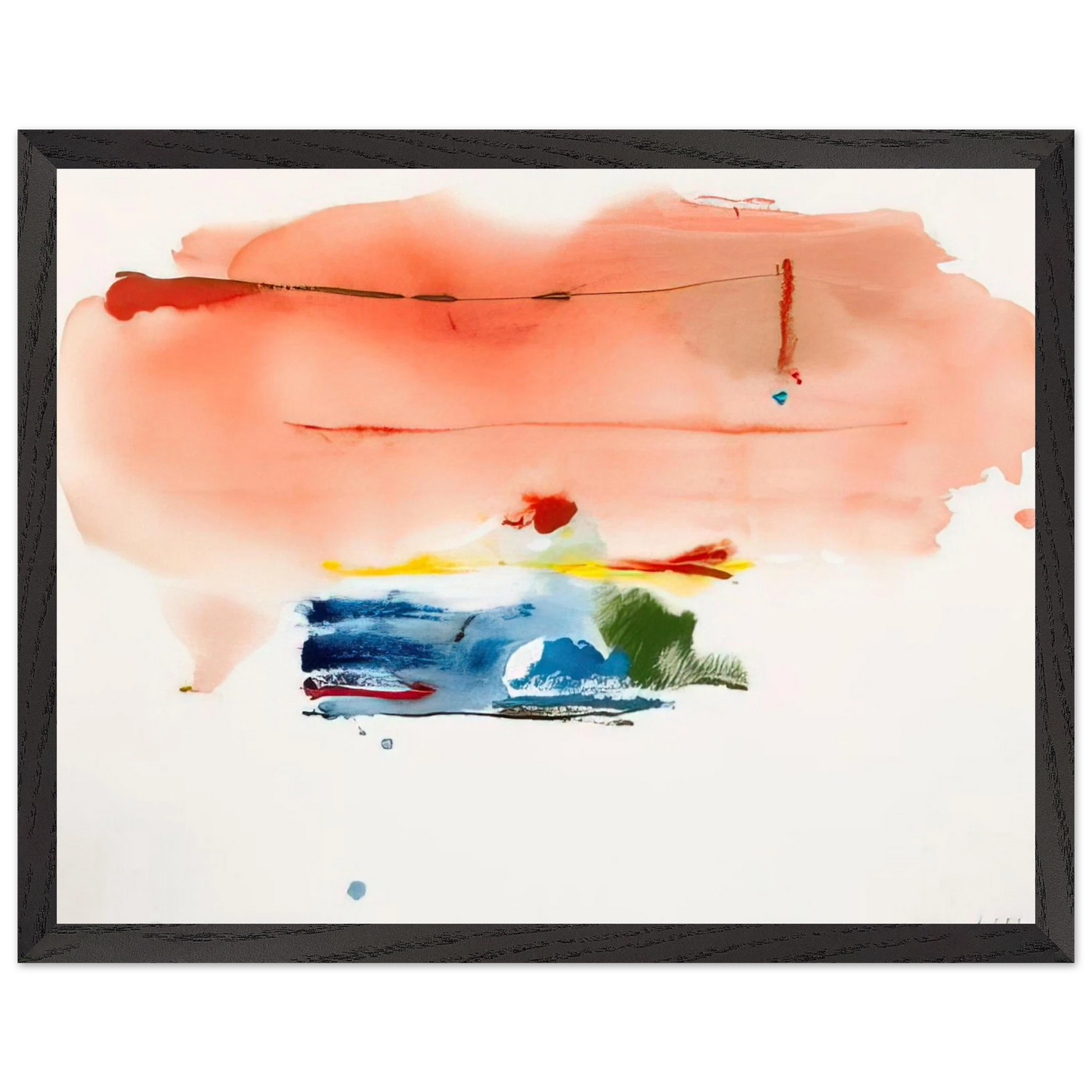 Helen Frankenthaler - Santa Fe II - 1986 Wall art - 40x50 cm / 16x20 inches - Premium Wooden Framed Poster With Fine Art Paper-canvas - White frame