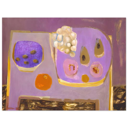 Mary Fedden - Mauve Still Life - 1968  75x100 cm / 30x40inches Fine Art Poster