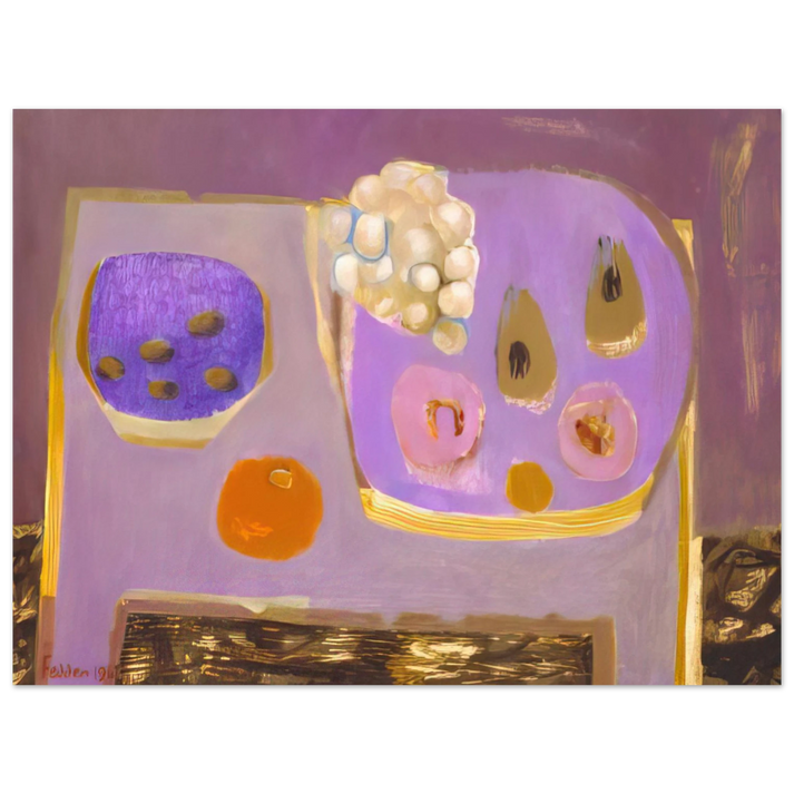 Mary Fedden - Mauve Still Life - 1968  75x100 cm / 30x40inches Fine Art Poster
