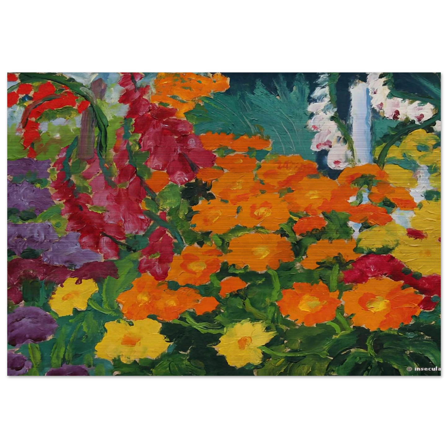Flower garden marigolds - Emil Nolde Brushed Aluminum Print - 70x100 cm / 28x40 inches | Emil Nolde Aluminum Print | Emil Nolde Prints