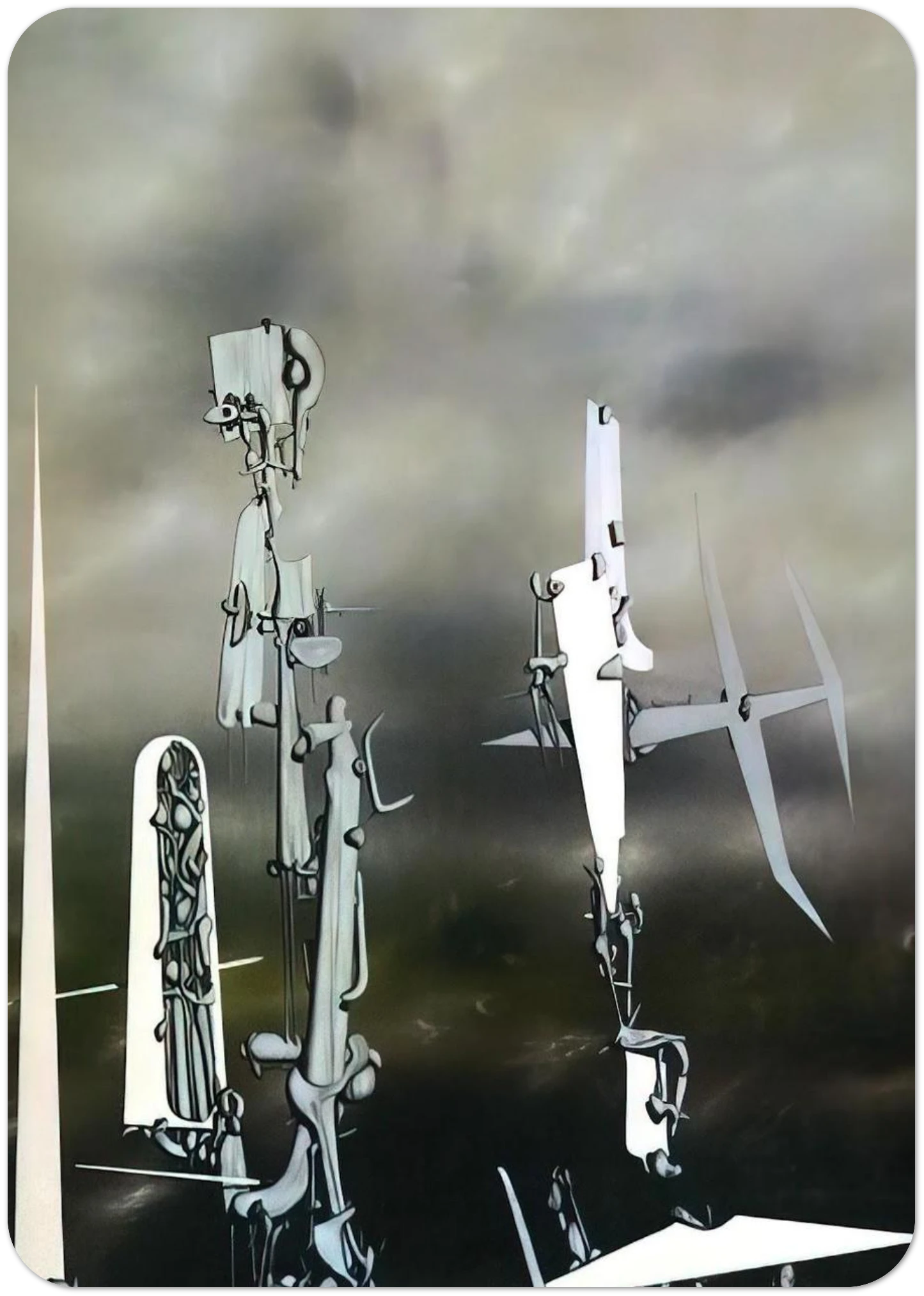 Phantoms By Yves Tanguy Pack of 10 Post Cards | Yves Tanguy Post Cards | A6 (10.5 x 14.8 cm) - 4.1 x 5.8 inches