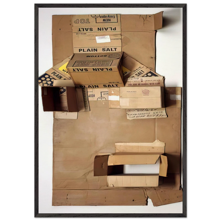 PLAIN SALT CARDBOARD 1971 - Robert Rauschenberg 70x100 cm / 28x40 inches Framed Art Print – Black Wooden Frame