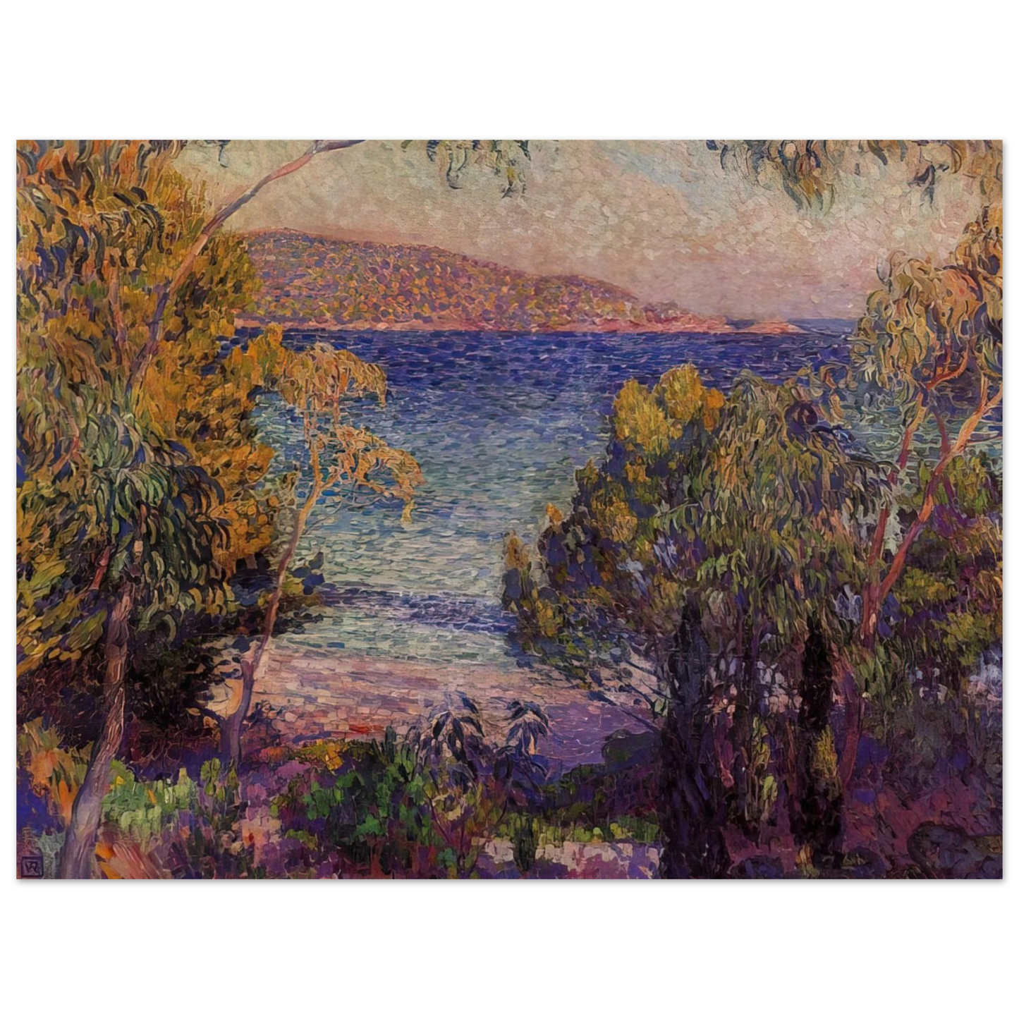 Theo van Rysselberghe - PINES AND EUCALYPTUS AT CAVELIERI 1905  75x100 cm / 30x40inches Fine Art Poster