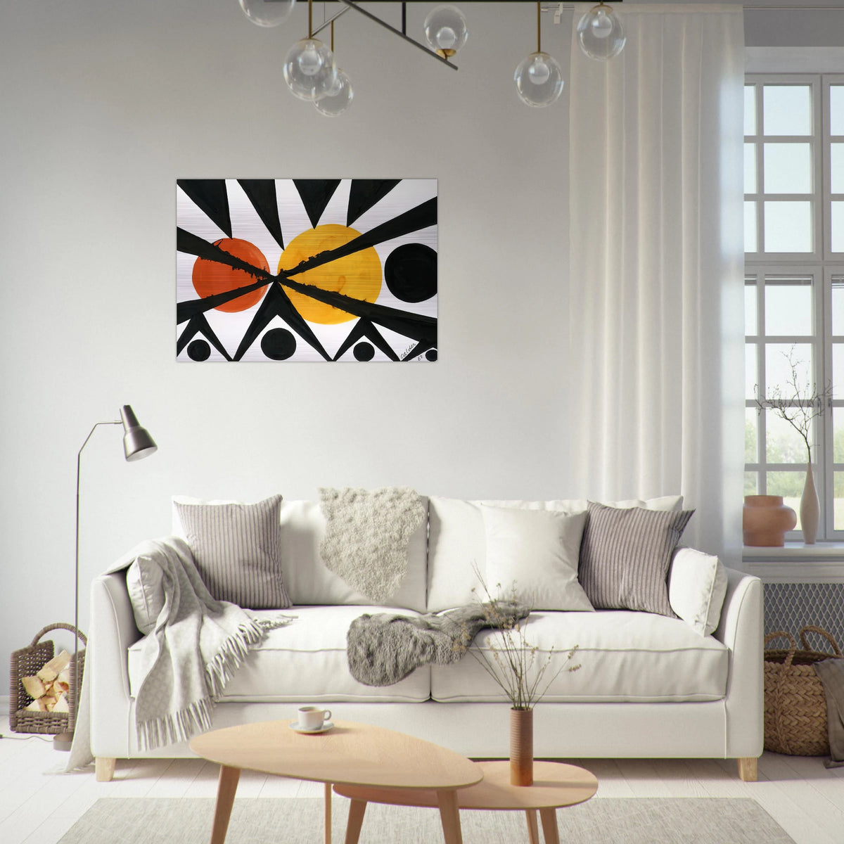 ACROSS THE ORANGE MOONS 1967 - Alexander Calder Brushed Aluminum Print - 70x100 cm / 28x40 inches | Alexander Calder Aluminum Print | Alexander Calder Prints