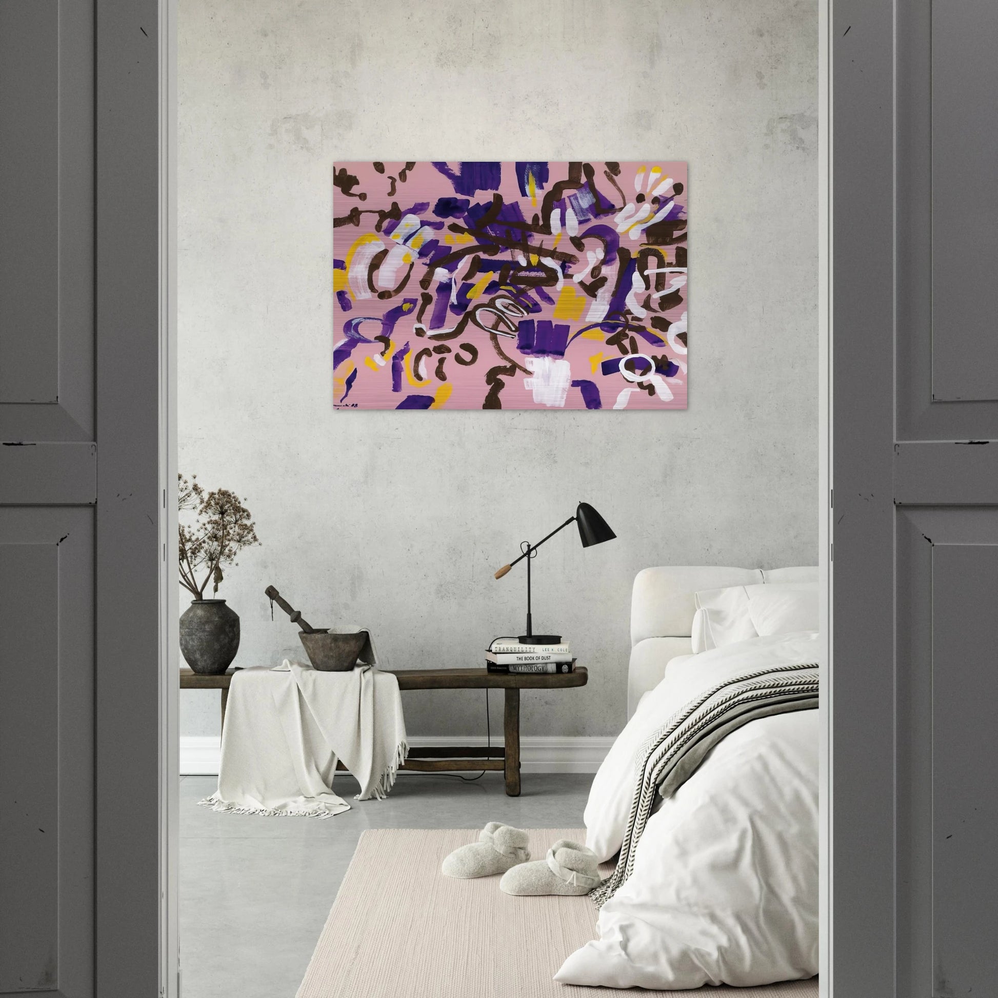 Rosa-Viola-Bianco - 1968 - Carla Accardi Brushed Aluminum Print - 70x100 cm / 28x40 inches | Carla Accardi Aluminum Print | Carla Accardi Prints