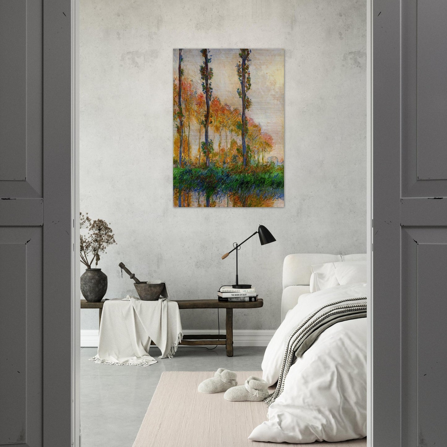 The Three Trees, Autumn - claude monet Brushed Aluminum Print - 70x100 cm / 28x40 inches | claude monet Aluminum Print | claude monet Prints