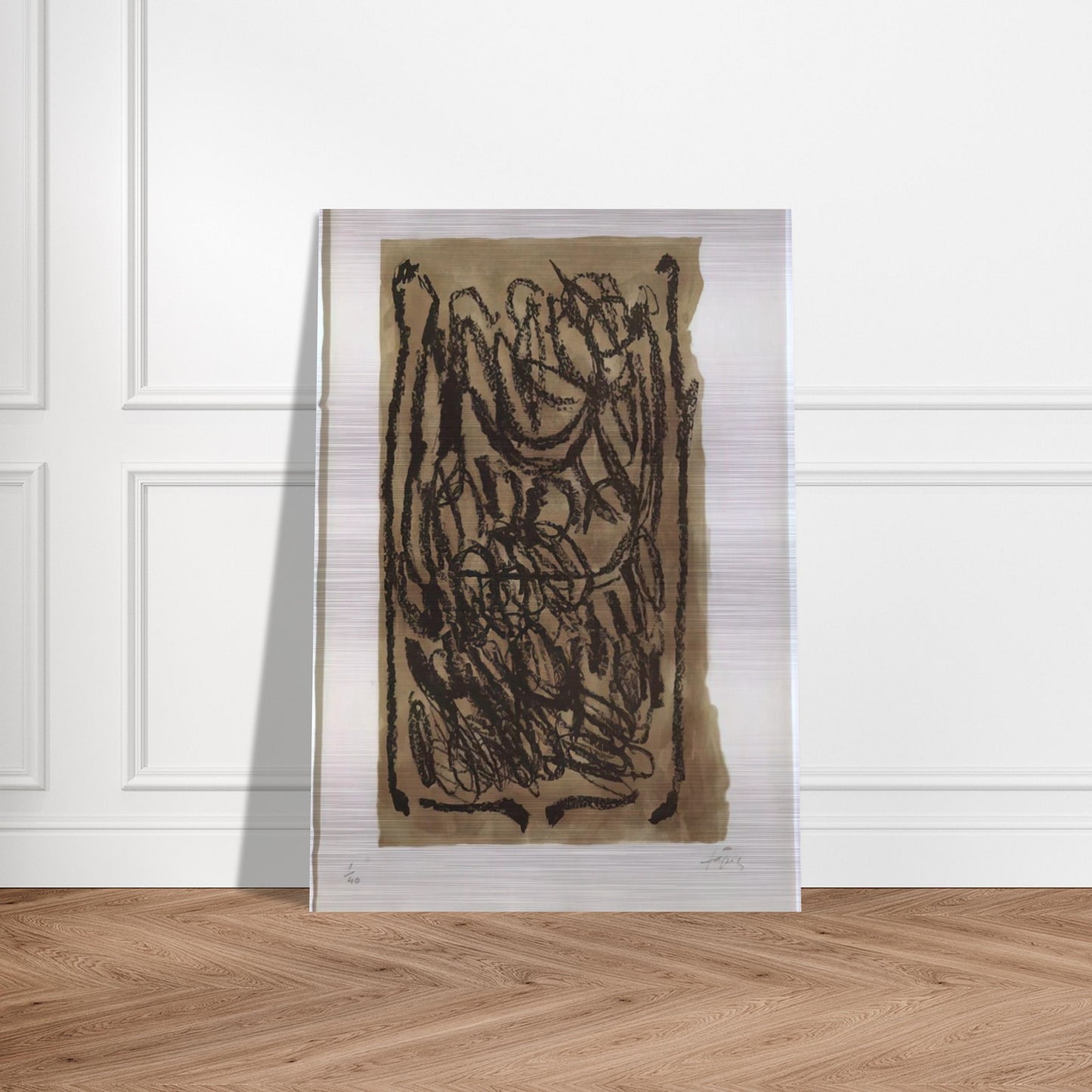 EL PA A LA BARCA 1963 - Antoni Tapies Brushed Aluminum Print - 70x100 cm / 28x40 inches | Antoni Tapies Aluminum Print | Antoni Tapies Prints