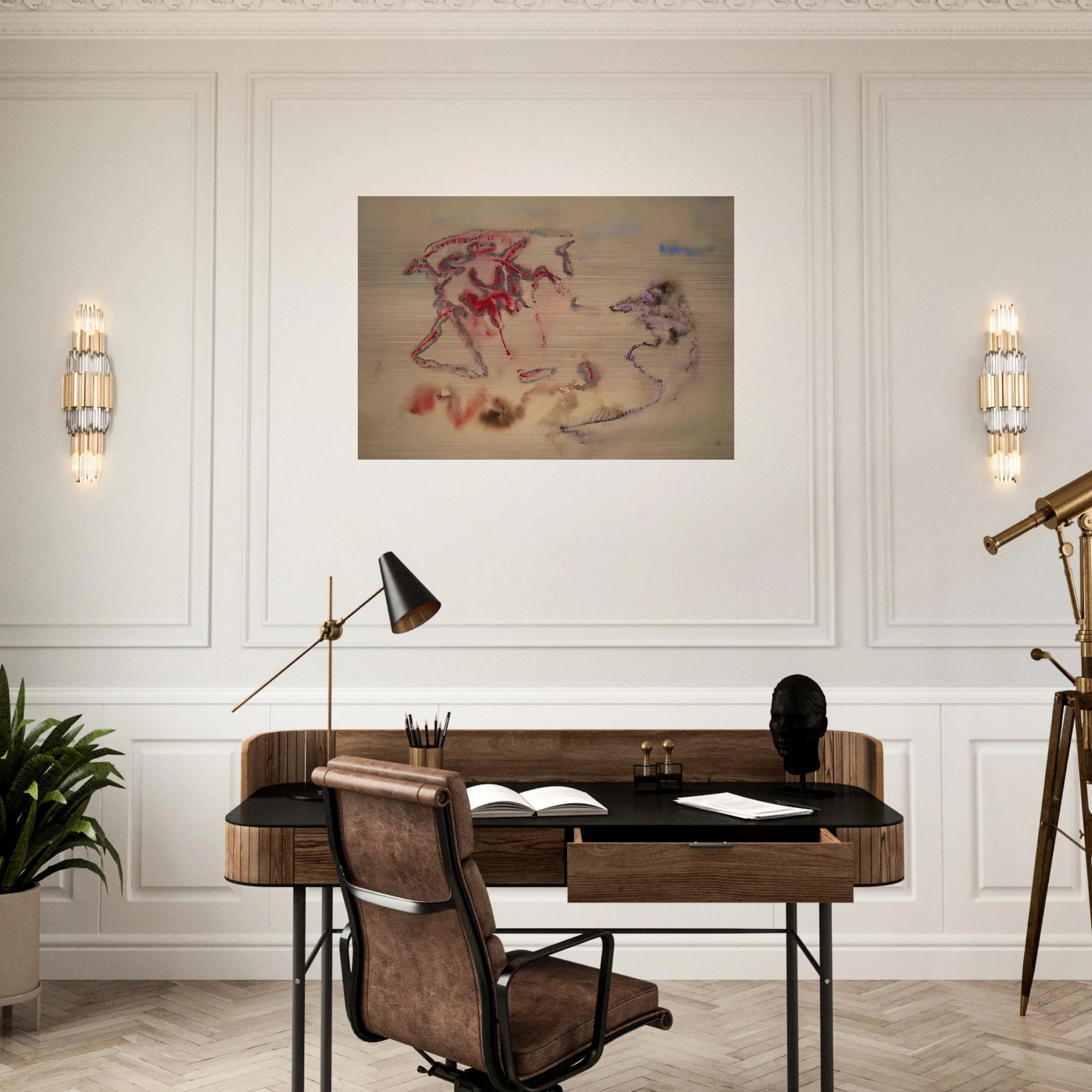 Untitled - 1957 - 1958 France - Henri Michaux Brushed Aluminum Print - 70x100 cm / 28x40 inches | Henri Michaux Aluminum Print | Henri Michaux Prints