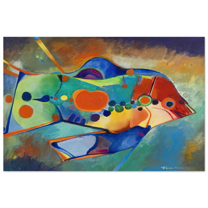 Fish - Naïve Art Primitivism - Aldemir Martins Art Prints - 100x150 cm / 40x60″ inches | Aldemir Martins Poster | Aldemir Martins Prints