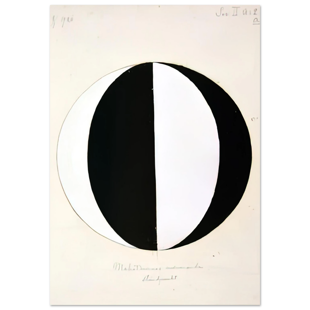 Hilma af Klint - THE MAHATMAS PRESENT STANDING POINT SERIES II NO 2A 1920 Wall art - 13x18 cm / 5x7 inches - Fine Art Poster-canvas - -