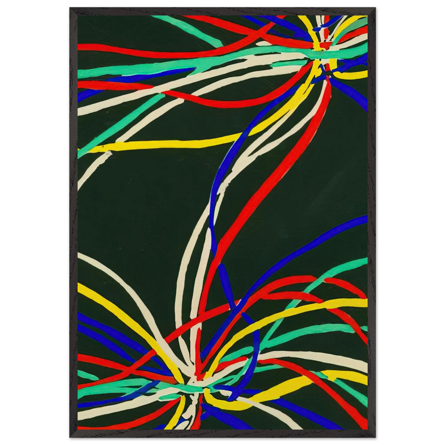 COMPOSITIONS COULEURS IDEES - Sonia Delaunay 70x100 cm / 28x40 inches Framed Art Print – Black Wooden Frame