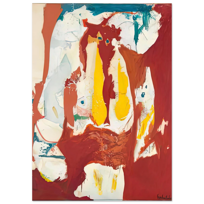Helen Frankenthaler - The Red Sea, 1959- Wall Art - 30x40 cm / 12x16 inches - Premium Wooden Framed Poster With Fine Art Paper-canvas - Black frame