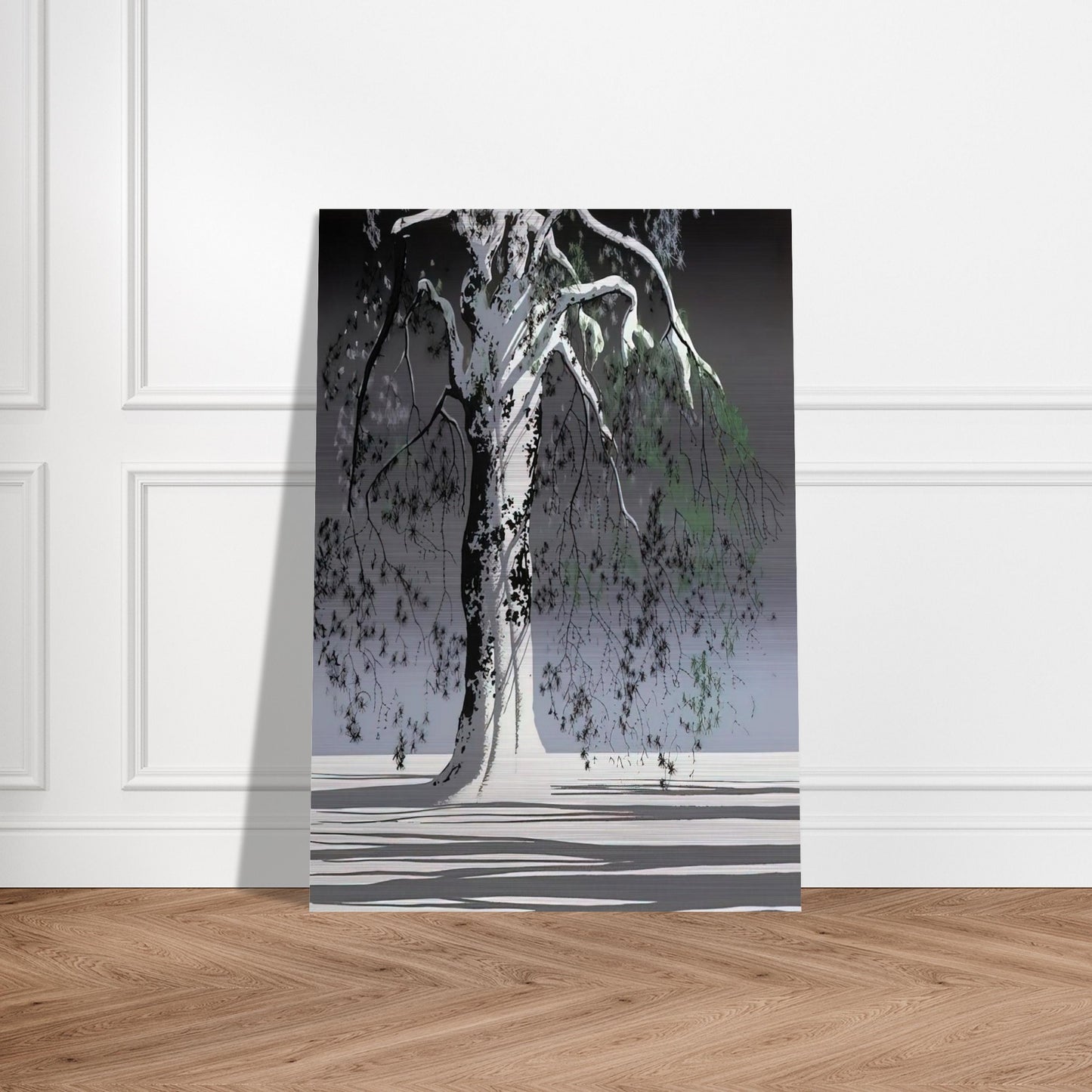 Fir Tree In Snow - Eyvind Earle Brushed Aluminum Print - 70x100 cm / 28x40 inches | Eyvind Earle Aluminum Print | Eyvind Earle Prints