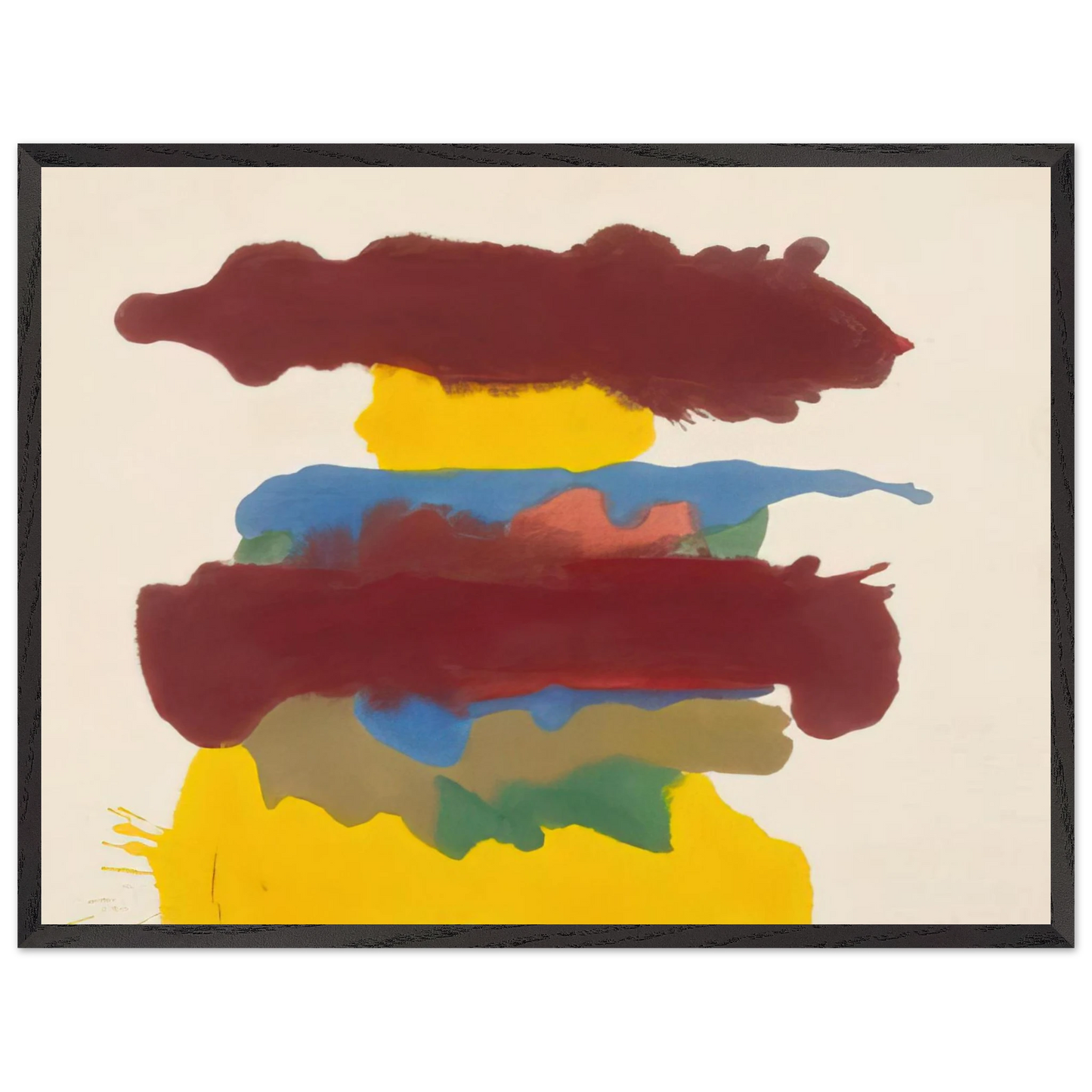 Helen Frankenthaler - Weather Change - 1963 Wall art - 60x80 cm / 24x32 inches - Premium Wooden Framed Poster With Fine Art Paper-canvas - Black frame
