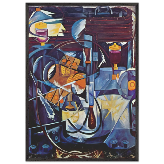 Dynamo machine - 1913 - Natalia Goncharova 70x100 cm / 28x40 inches Framed Art Print – Black Wooden Frame