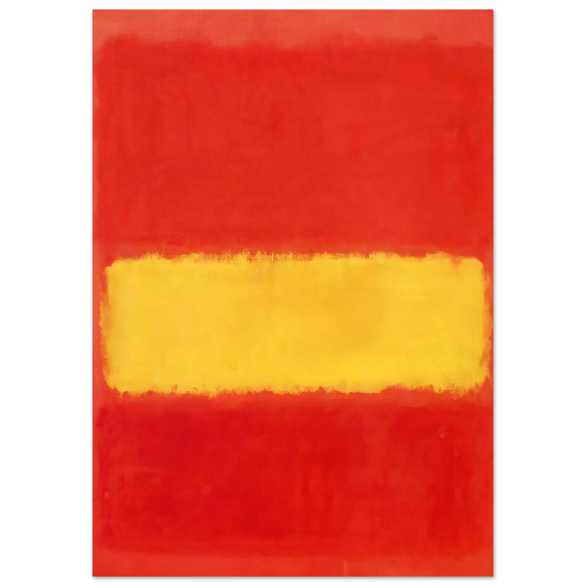 Mark Rothko - Yellow band - 1956 Wall Art - 21x29.7 cm / 8x12" - Premium Wooden Framed Poster With Fine Art Paper-canvas - White frame