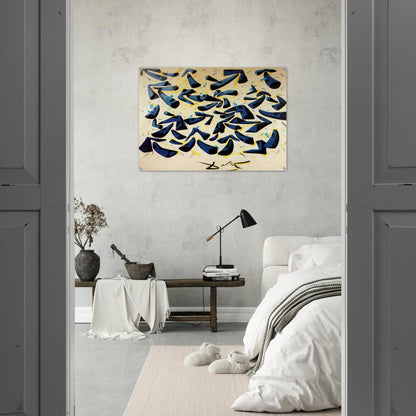 BLUE HORNS DESIGN FOR A SCARF - Salvador Dali Acrylic Print - 70x100 cm / 28x40″ inches