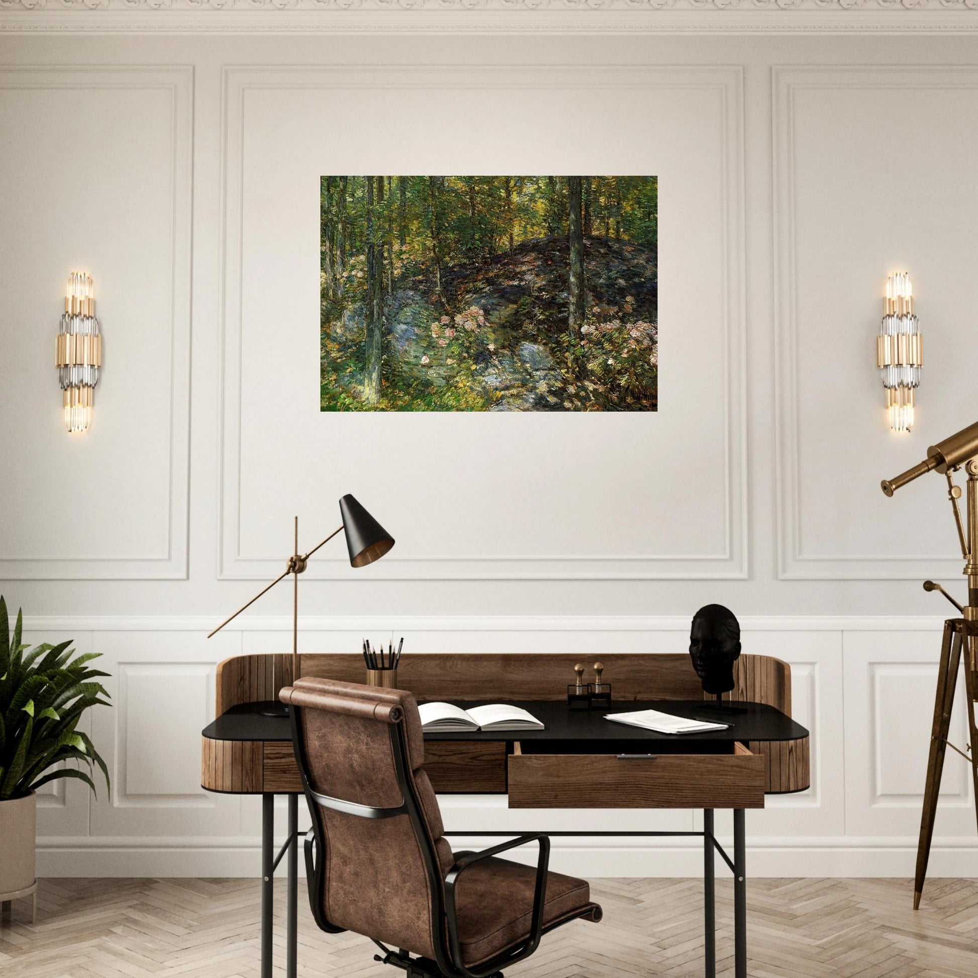 Laurel on the Ledges - Childe Hassam Brushed Aluminum Print - 70x100 cm / 28x40 inches | Childe Hassam Aluminum Print | Childe Hassam Prints