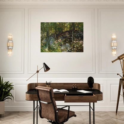 Laurel on the Ledges - Childe Hassam Brushed Aluminum Print - 70x100 cm / 28x40 inches | Childe Hassam Aluminum Print | Childe Hassam Prints