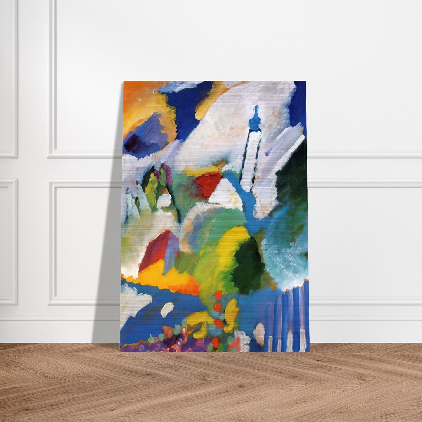 MURNAU WITH A CHURCH 1910 - Wassily Kandinsky Brushed Aluminum Print - 70x100 cm / 28x40 inches | Wassily Kandinsky Aluminum Print | Wassily Kandinsky Prints