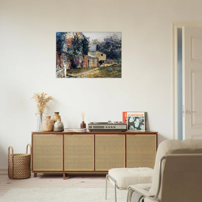 Old House, Nantucket - Childe Hassam Brushed Aluminum Print - 70x100 cm / 28x40 inches | Childe Hassam Aluminum Print | Childe Hassam Prints