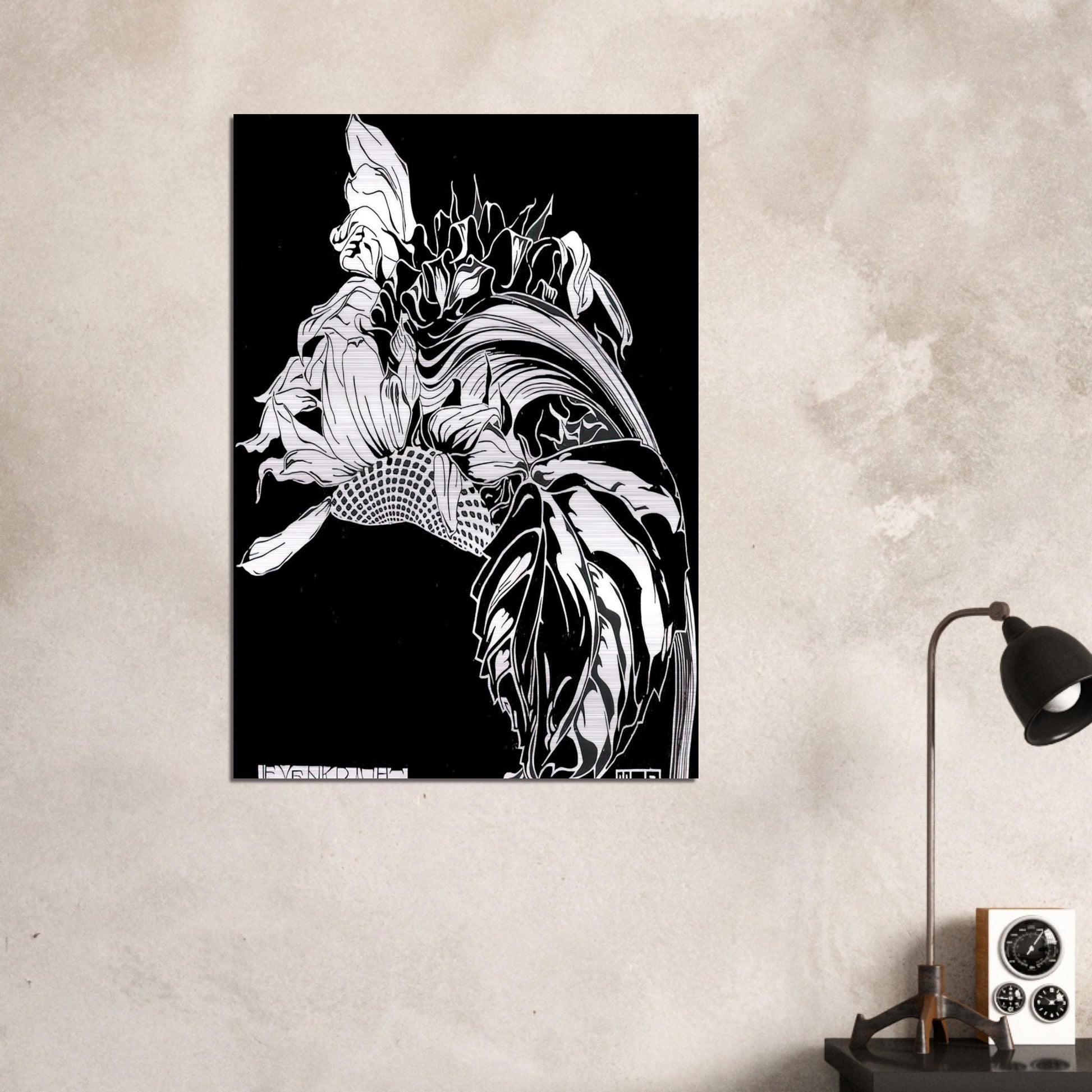 LIFE FORCE - MC Escher Brushed Aluminum Print - 70x100 cm / 28x40 inches | MC Escher Aluminum Print | MC Escher Prints