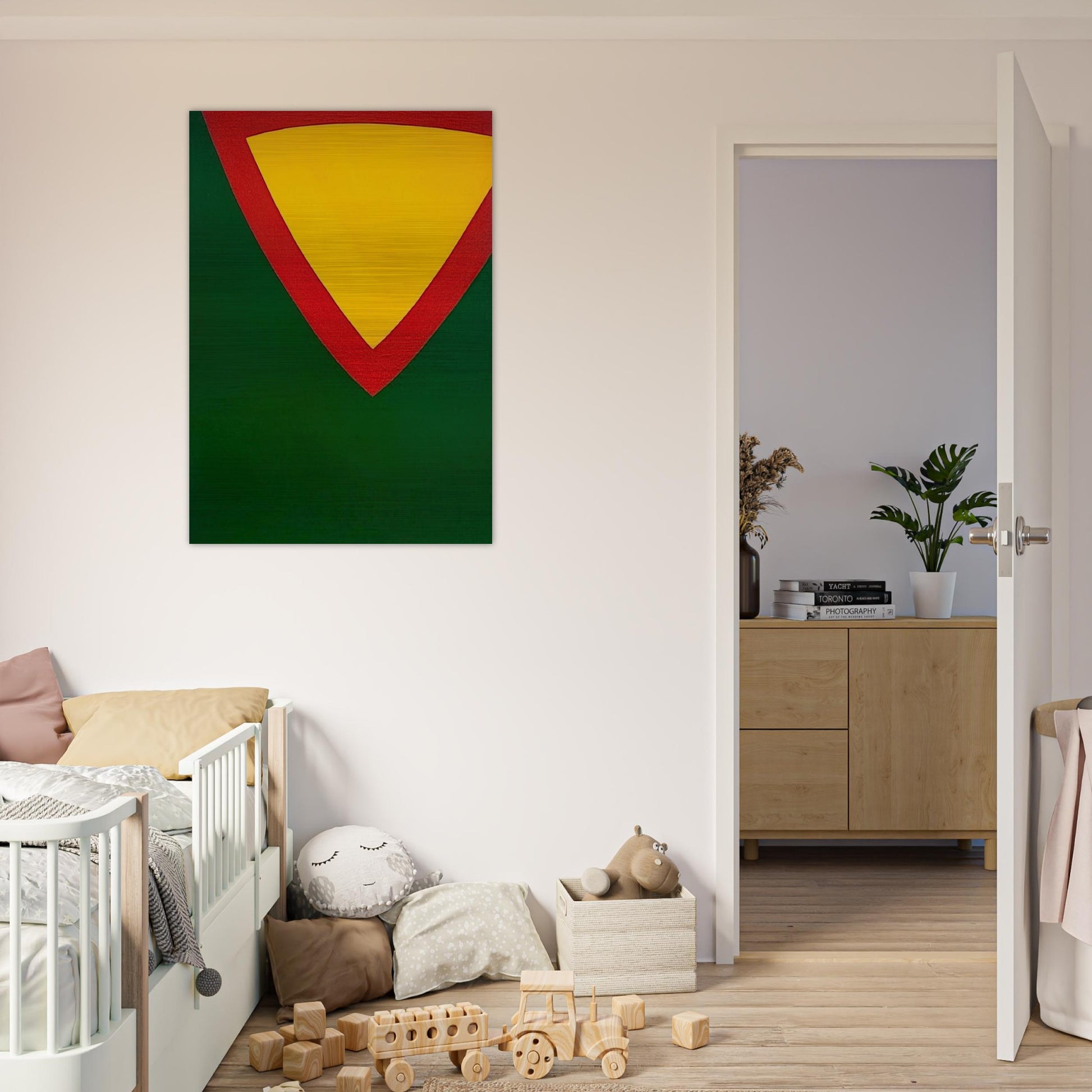 Purple Triangle - Al Held Brushed Aluminum Print - 70x100 cm / 28x40 inches | Al Held Aluminum Print | Al Held Prints